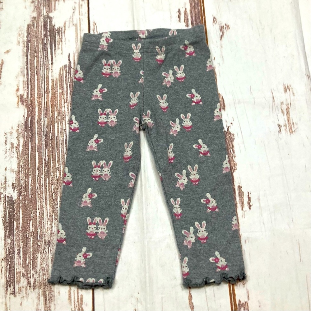 Gymboree Leggings Bunny Graphic Medium Gray Sz 12-18M